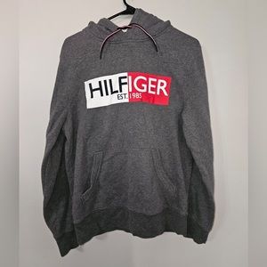 Tommy Hilfiger Big Logo Gray Hooded Sweatshirt Men’s Size: Medium